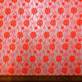 Lace Fabric Fru Fru Zing Hot Coral