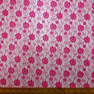 Lace Fabric Floral Sweet Siam Cerise