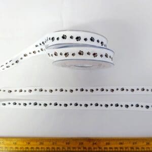 Ribbon Grosgrain 15mm Paw Prints