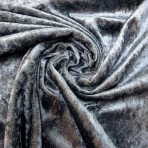 Crushed Velvet Fabric Finest Quality 240g dark grey