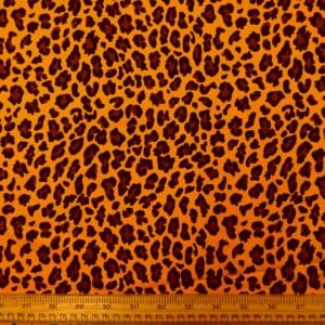 Cotton Fabric Animal Print Percy Puma Orange