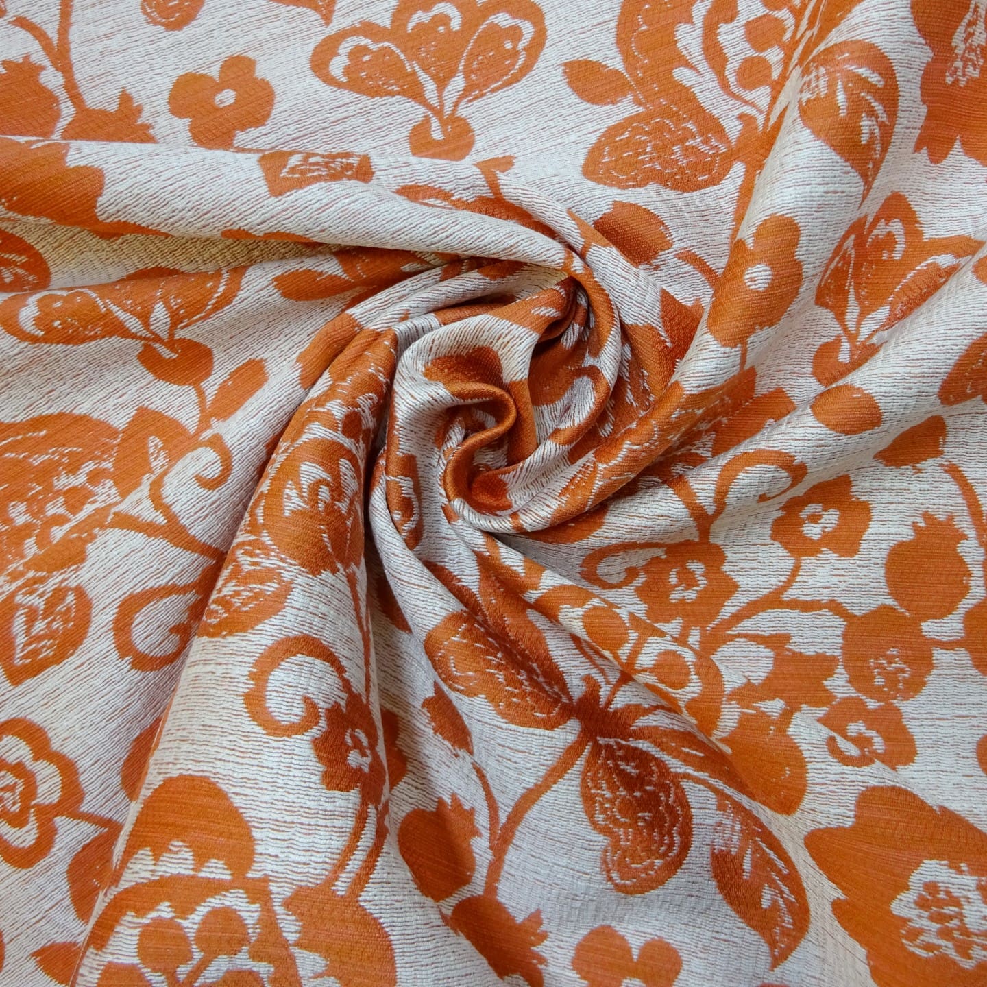 Curtain Fabric Upholstery Rusty Roses Cream
