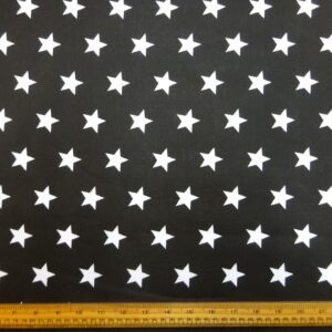 Halloween Polyester Cotton Fabric Wizard Stars Black