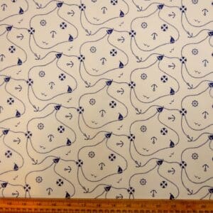 Polyester Cotton Fabric Portsmouth Ahoy Cream
