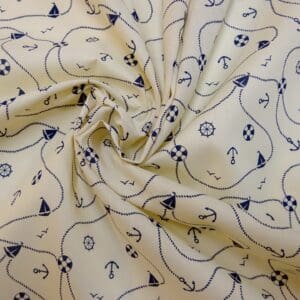 Polyester Cotton Fabric Portsmouth Ahoy Cream