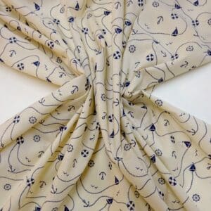 Polyester Cotton Fabric Portsmouth Ahoy Cream