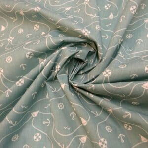 Polyester Cotton Fabric Portsmouth Ahoy Sage