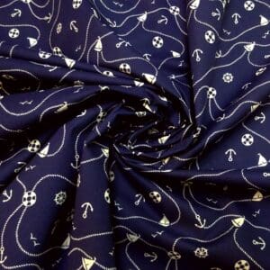 Polyester Cotton Fabric Portsmouth Ahoy navy