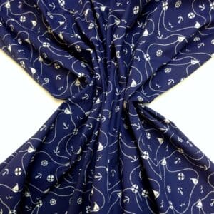 Polyester Cotton Fabric Portsmouth Ahoy navy