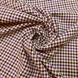 Suiting Fabric English Formal Checks Tally Ho Purple Cream