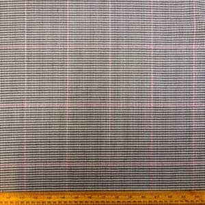 Suiting Fabric Poly Viscose Dog Tooth Day Check Black White With Minute Pink Glitter Thread