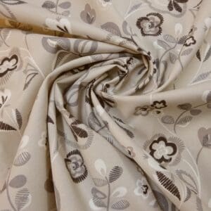 Curtain Fabric Canvas Grumble Weeds Beige Cream