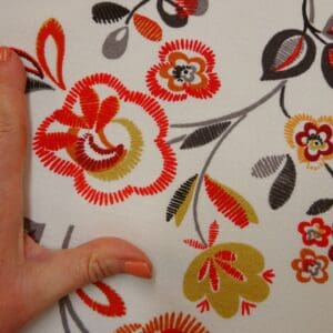 Curtain Fabric Canvas Tarot Wood Ivory Burnt Orange