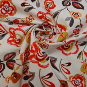Curtain Fabric Canvas Tarot Wood Ivory Burnt Orange