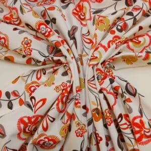Curtain Fabric Canvas Tarot Wood Ivory Burnt Orange
