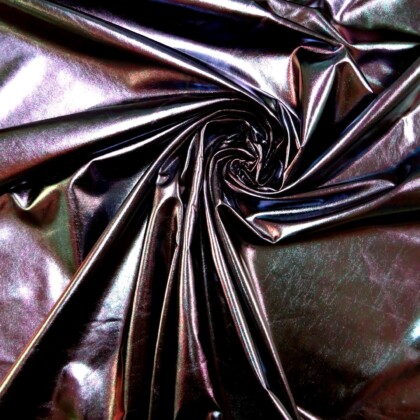 Lycra Fabric Mirror Foiling Shot Teal