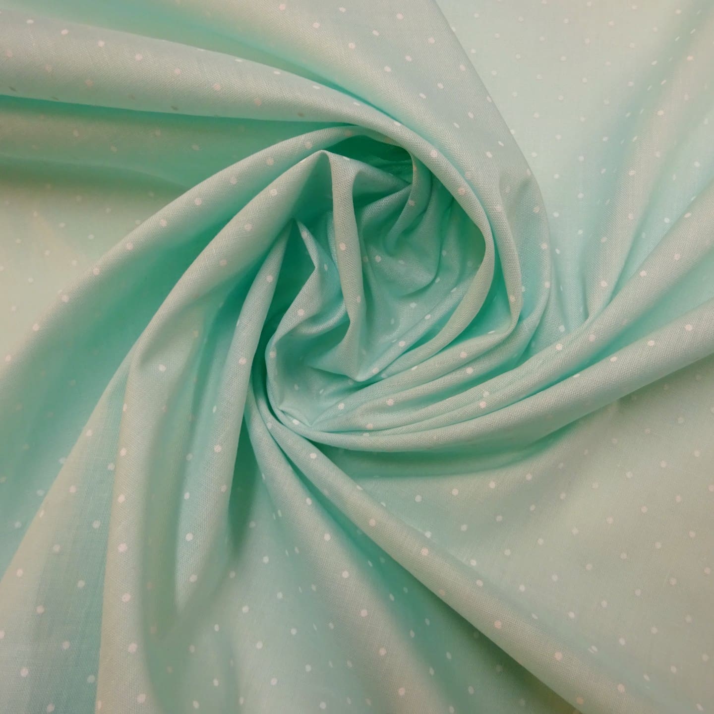 Polyester Cotton Fabric Spot On Pastels mint