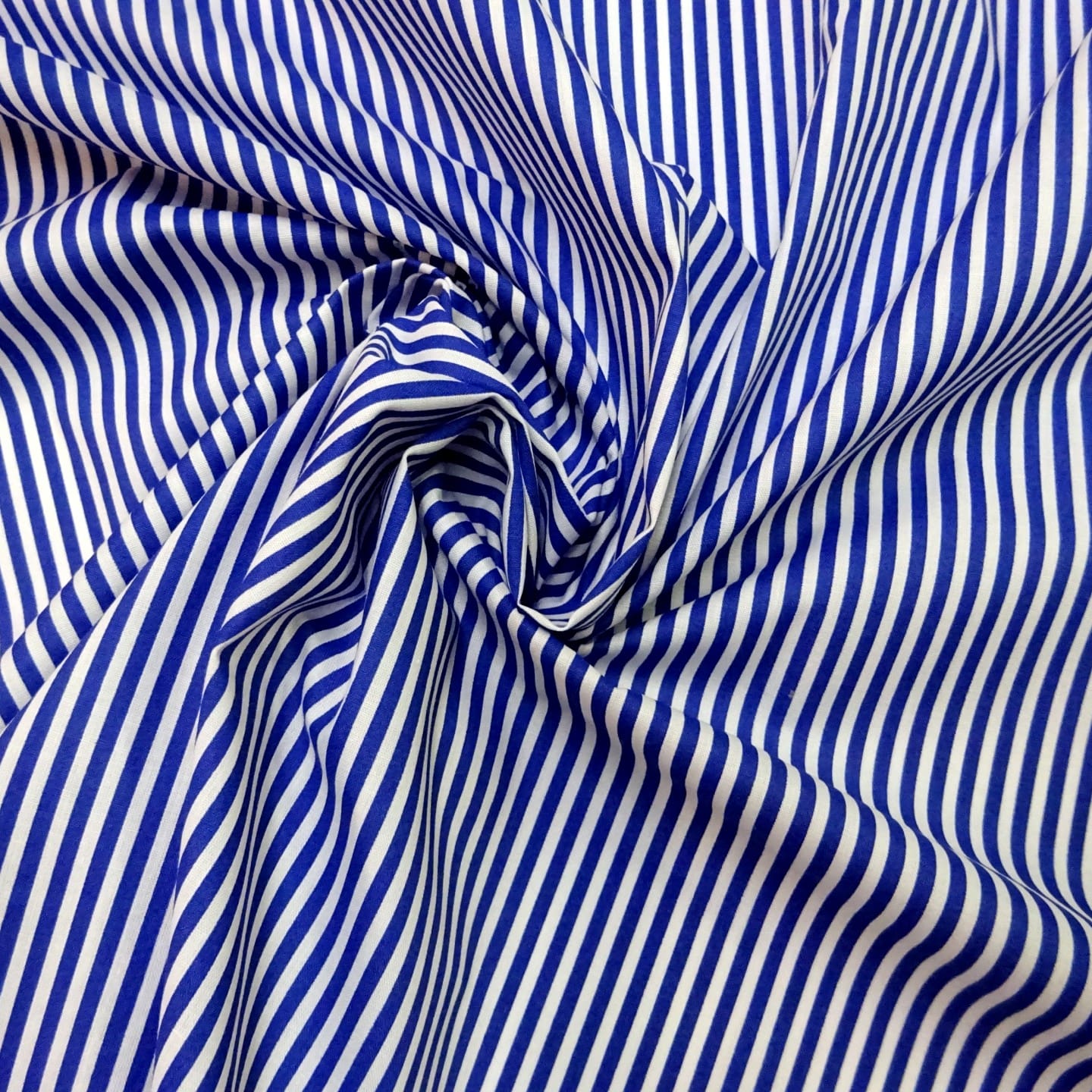 Polyester Cotton Fabric Toothbrush Stripe Royal
