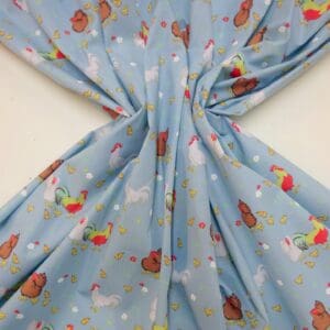 Polyester Cotton Fabric Home To Roost blue