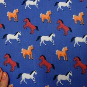 Polyester Cotton Fabric Harry Horse blue