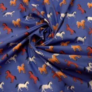 Polyester Cotton Fabric Harry Horse blue