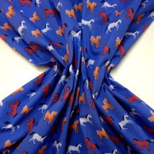 Polyester Cotton Fabric Harry Horse blue
