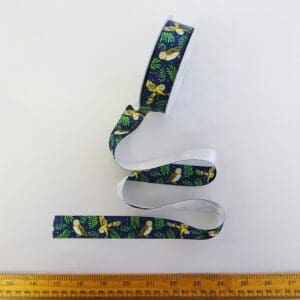 Christmas Ribbon 25mm Night Owls Navy Blue