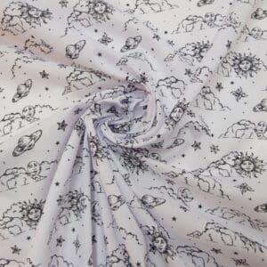 Polyester Cotton Fabric Beyond Custard Earth white