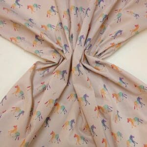 Polyester Cotton Fabric Zebra Multi Beige