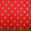Polyester Cotton Fabric Footballs Red