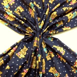 Polyester Cotton Fabric Tina And Tony Teddy Navy