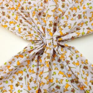 Polyester Cotton Fabric The Royal Corgi white