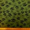 Cotton Fabric Skulls Funky Khaki