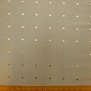 Brocade Fabric Shantung Finish Square Spot Sage