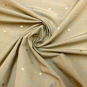 Brocade Fabric Shantung Finish Square Spot sage