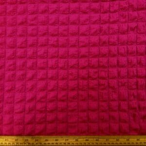 Crepe Fabric 3D Mega Waffle With Spandex Cerise