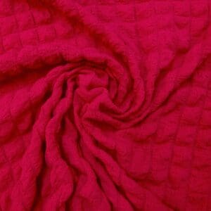 Crepe Fabric 3D Mega Waffle With Spandex Cerise