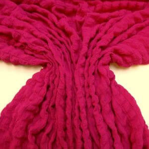 Crepe Fabric 3D Mega Waffle With Spandex Cerise