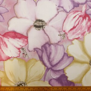 Curtain Fabric Canvas Finish Almond Bloom Mauve Pinks