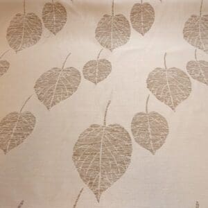 Curtain Fabric Satin Finish Tossca Leaf Cream Beige