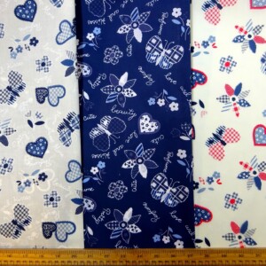 Polyester Cotton Fabric Dutch Hearts