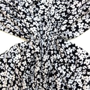 Viscose Fabric Floral Scatter Pansy black