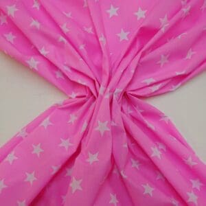Polyester Cotton Fabric Starmaker Pink/White