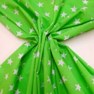 Polyester Cotton Fabric Starmaker Lime/White