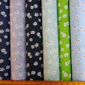 Polyester Cotton Fabric Floral Daisy Time