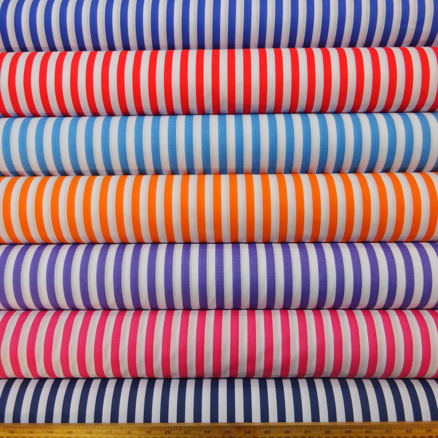 Polyester Cotton Fabric 1cm Stripe Spring Collection