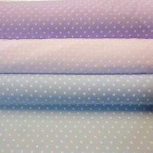 Polyester Cotton Fabric Pea Spot White On