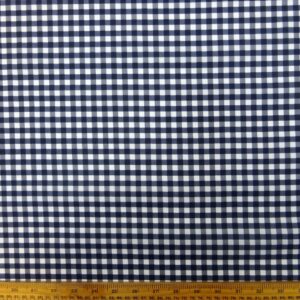 Polycotton Fabric 6mm Printed Gingham £2.00 Deals Dark Navy