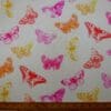 Curtain Canvas Fabric Poppin Butterflies Ivory Pink