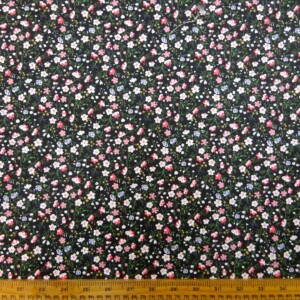 Polycotton Fabric Sea Pansy Black